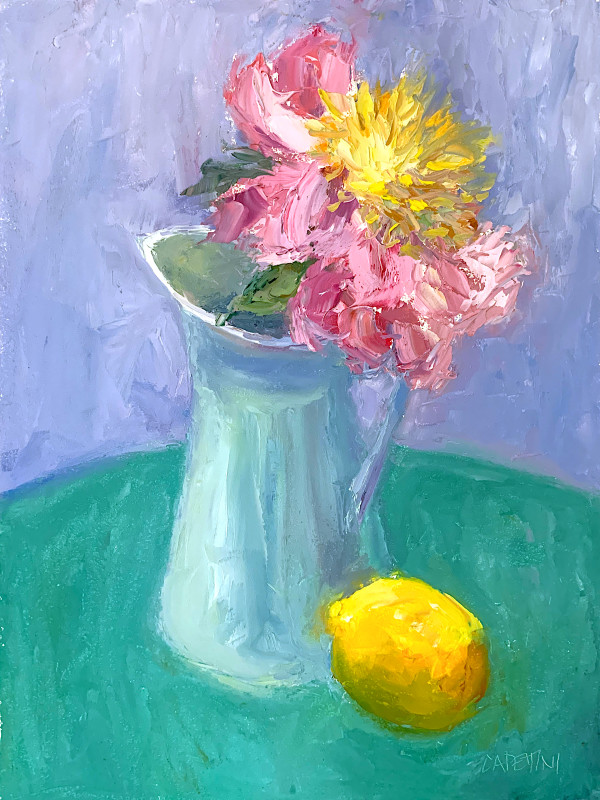 Evening Peony with Lemon by Maggie Capettini