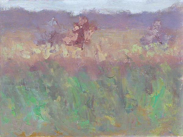 Oaks in a Fall Prairie by Maggie Capettini