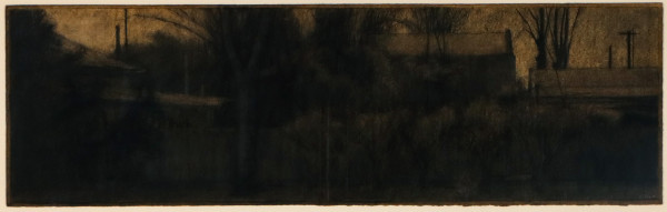 Side fence, dusk 1 by Rachel Ellis