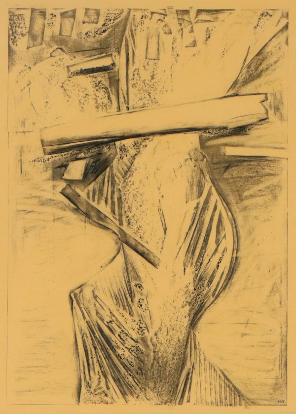 Eroded gully (with log) by Merrick Fry