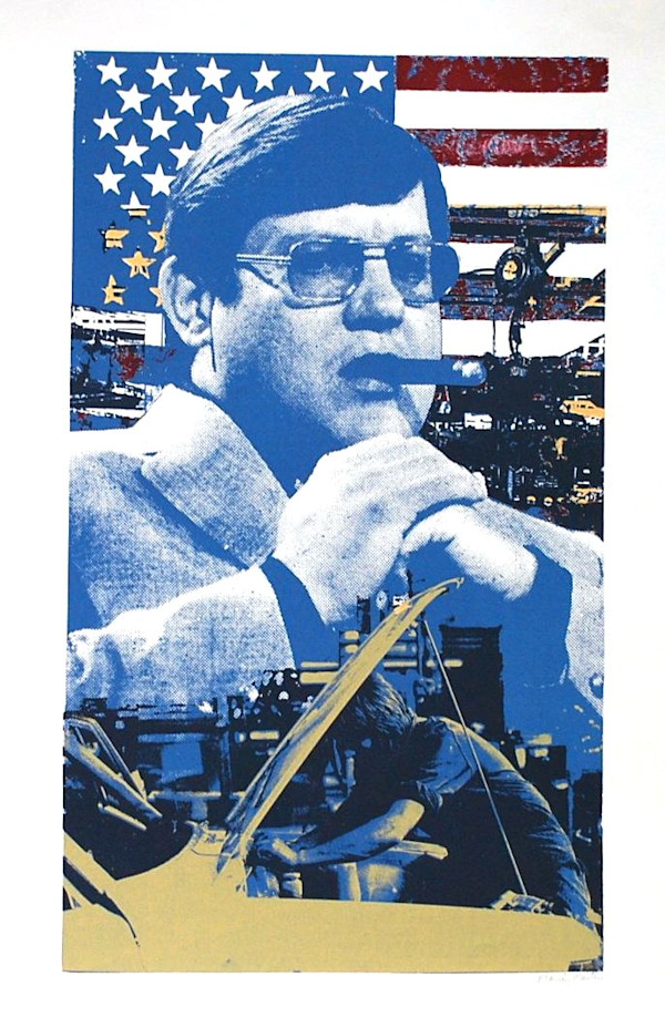 Untitled ?Blue man with cigar? by Mandy Martin