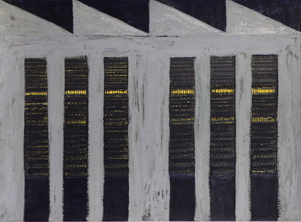 Grey, yellow, black windows with sawtooth by Mandy Martin