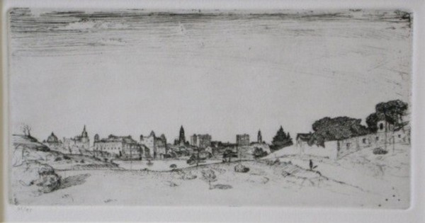 The City from Waverton, Sydney Harbour c1919 by Lloyd Rees