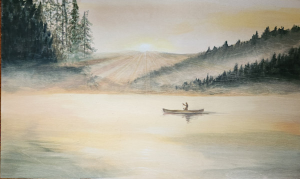 Misty Canoe Morning by Joy Grant