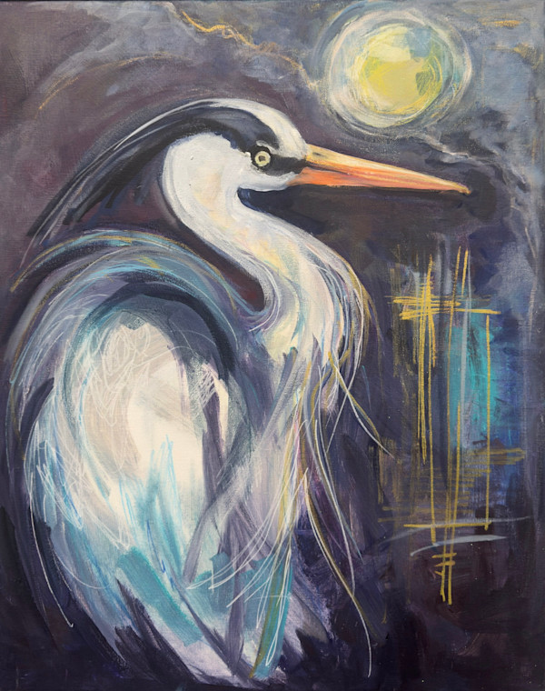 Moonlit  Heron by Michelle Blackmon, Image 1.