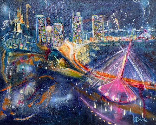 Night Moves- Drone Over Wpg - Radiant Winnipeg Series by Michelle Blackmon, Image 1.