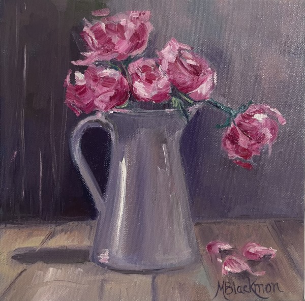 Roses In Water Pitcher by Michelle Blackmon