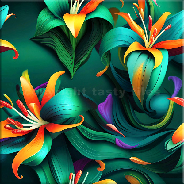 Tropical flowers by The Tasty Tile Company