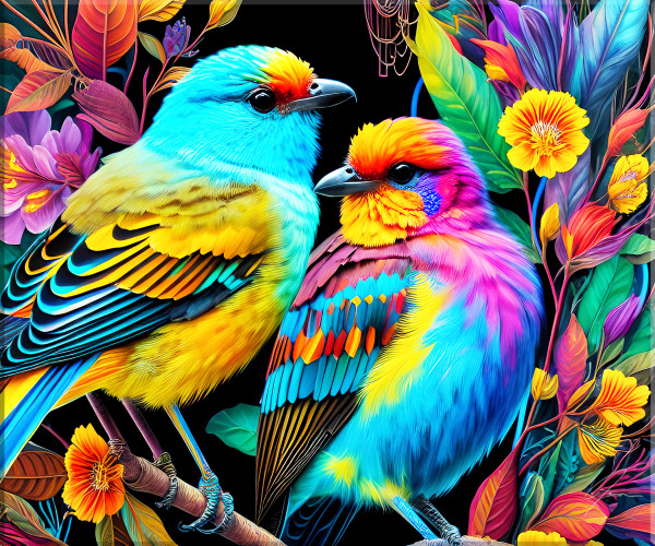 Rainbow birds by The Tasty Tile Company