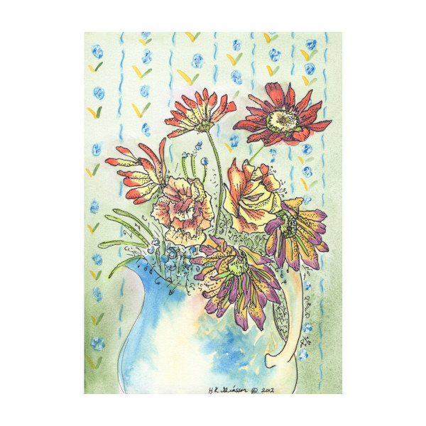 Pitcher Perfect 2 Floral Still Life Painting by Helena Kuttner-Giasson, Image 1.