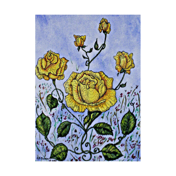 Victorian Yellow roses by Helena Kuttner-Giasson
