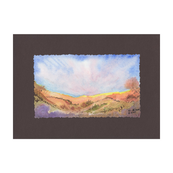 Rolling Hills Sunset Skyscape Landscape Painting by Helena Kuttner-Giasson