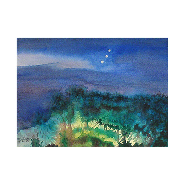 Midnight Glow Landscape Painting by Helena Kuttner-Giasson