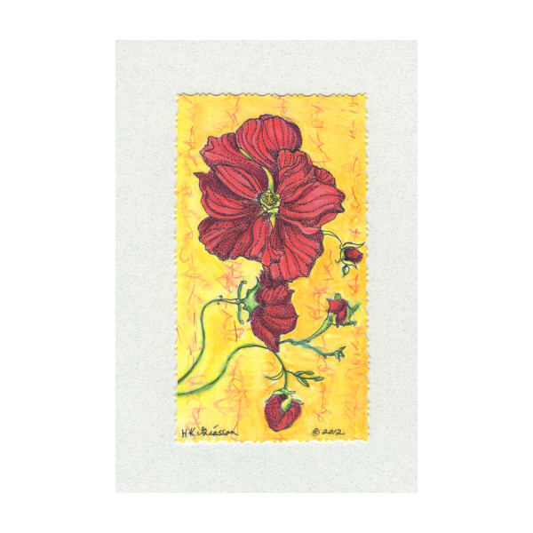 Oriental Rose Floral Drawing by Helena Kuttner-Giasson