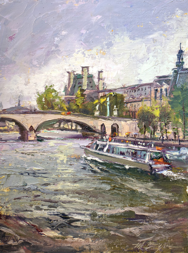 Rainy Day Under Pont des Arts by MICHELE BYRNE