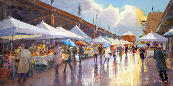 Farmers Market Rain by MICHELE BYRNE