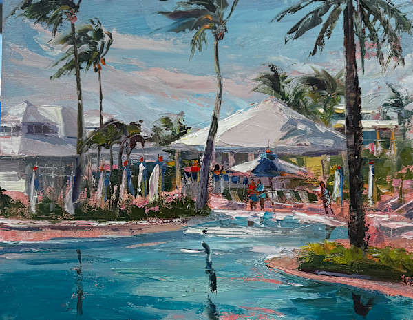 Windy Day Poolside by MICHELE BYRNE