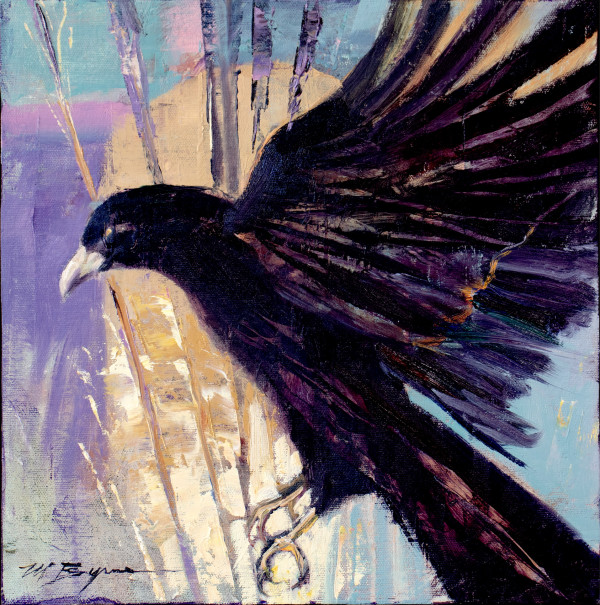 Crow Over Field by MICHELE BYRNE