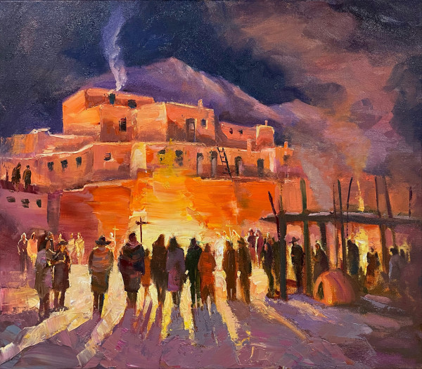 Taos Pueblo Glow by MICHELE BYRNE