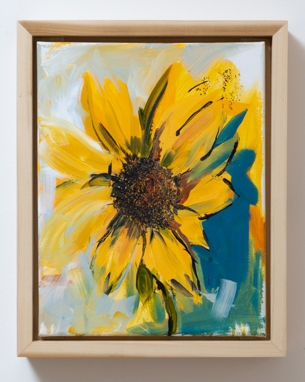 Sunflower with Blue by Carolyn Wonders