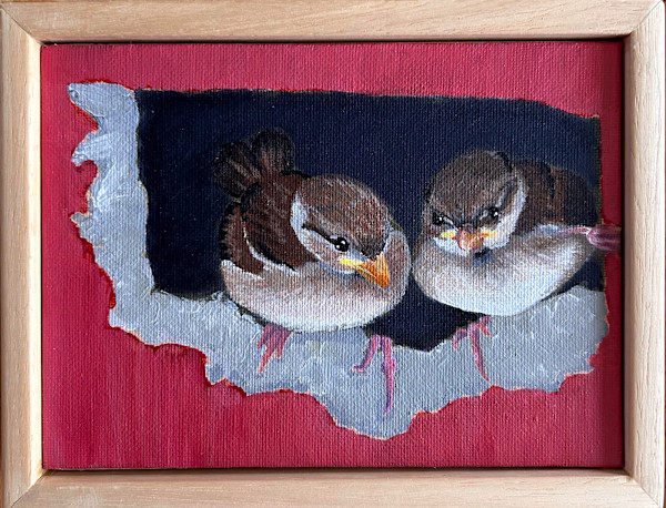 Fledgling Sparrows by Paula Jobson