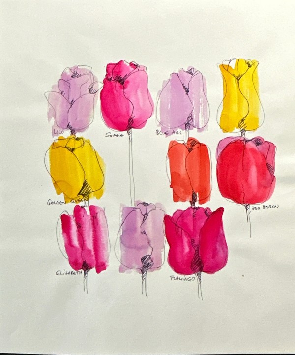 Vera paints Tulips by Vera Neumann