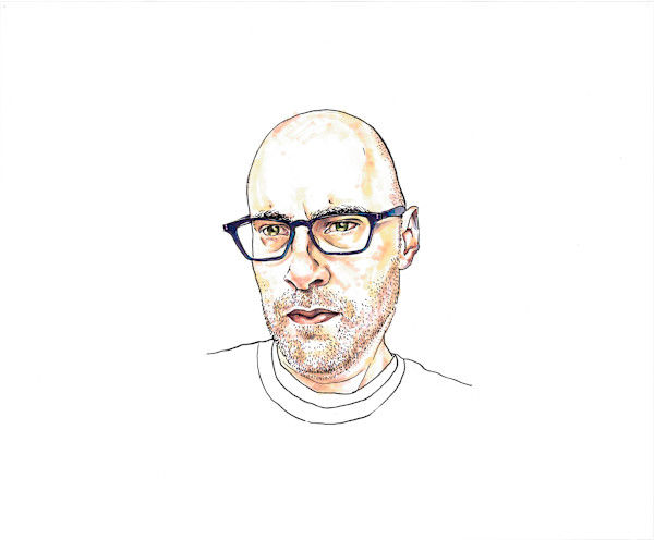 Self-portrait with light blue shirt by curtis bay