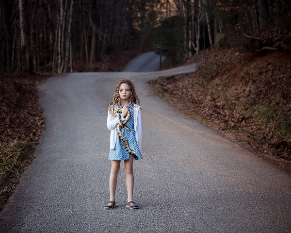 Untitled - Girl with Snake, Rabun, GA by Jennifer Garza-Cuen, Image 1.