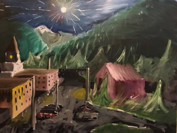 Mountain Village at Night by Brian Huntress