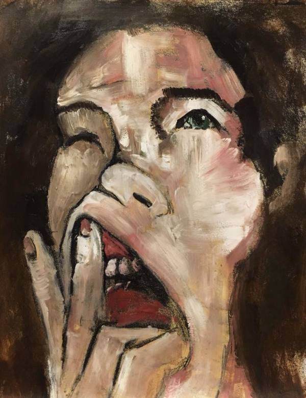 Self Portrait with Hands in Mouth by Brian Huntress