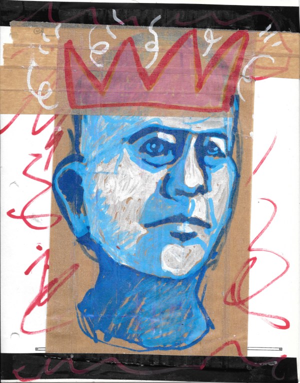 Blue Man with Red Crown by Brian Huntress