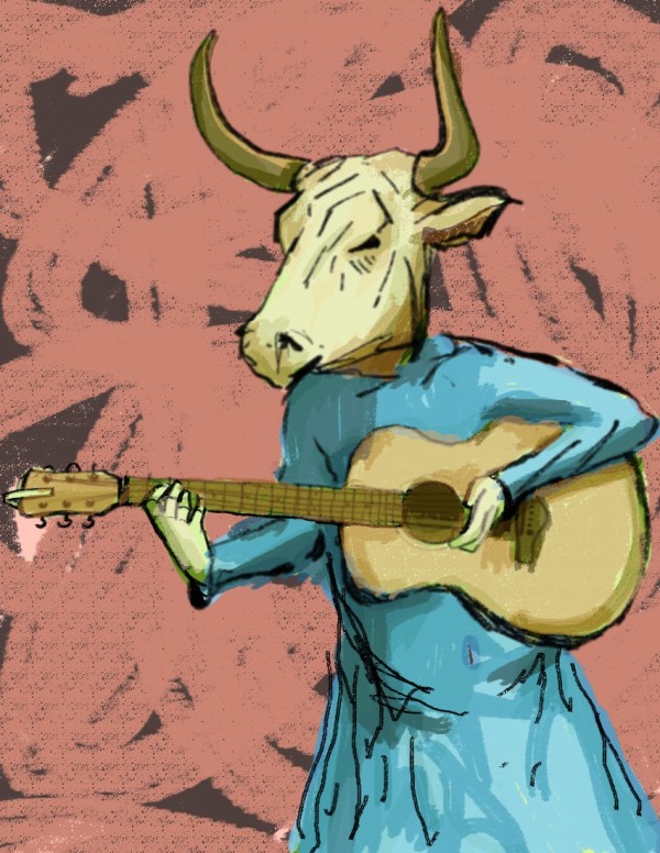 Bull Playing the Guitar by Brian Huntress