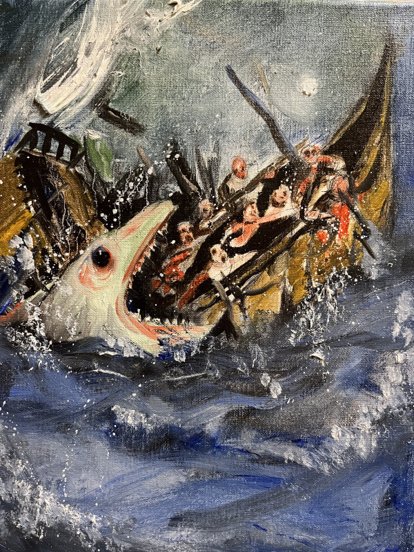 Sea Monster Eating Sailors by Brian Huntress