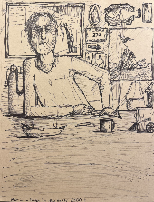 Man at a Diner in the Early 2000s by Brian Huntress