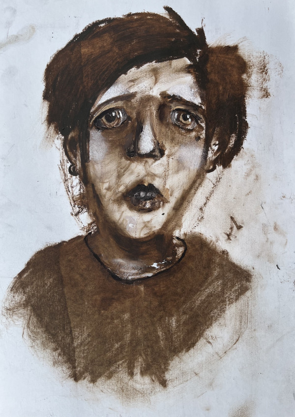 Self Portrait in Burnt Umber by Brian Huntress