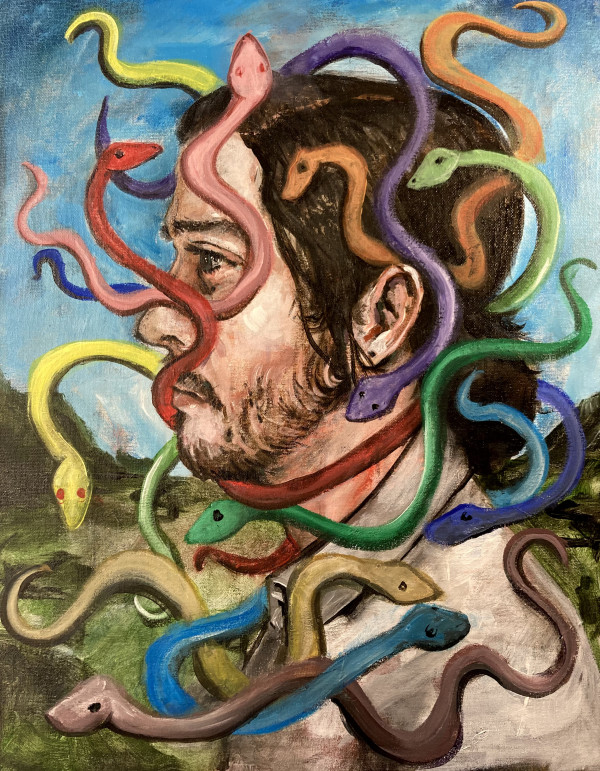 Self Portrait with Snakes by Brian Huntress