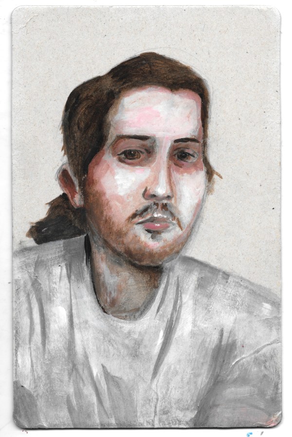 Self Portrait in White Shurt by Brian Huntress