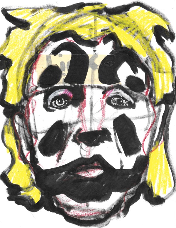 Clown with Blonde Hair by Brian Huntress