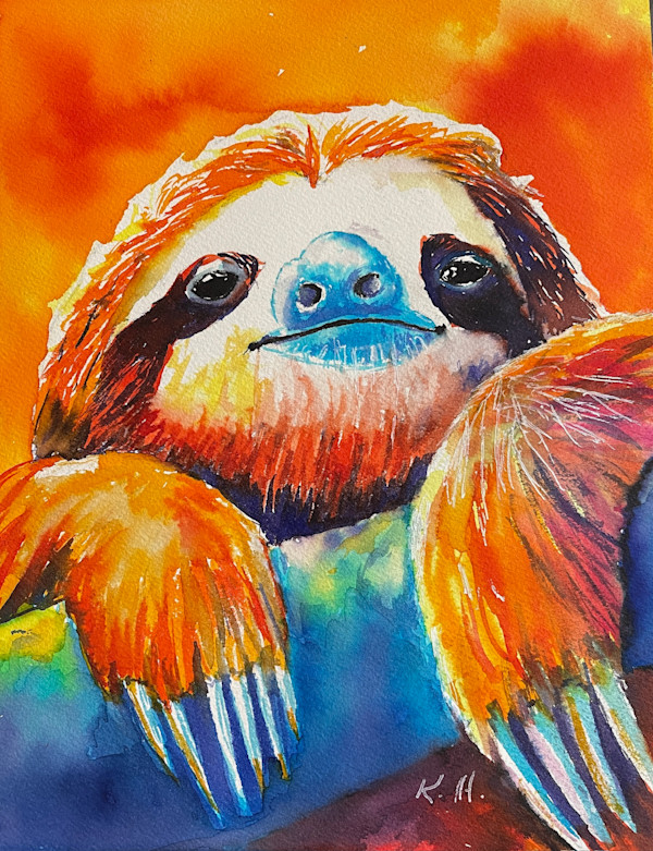Sunset Sloth by Kathy Hall