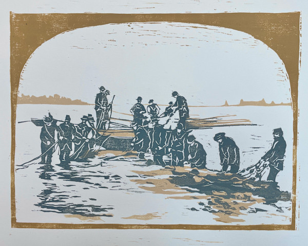 Fishing on the Delaware, 1905 (blue) #2 by Michelle Farro, Image 2.