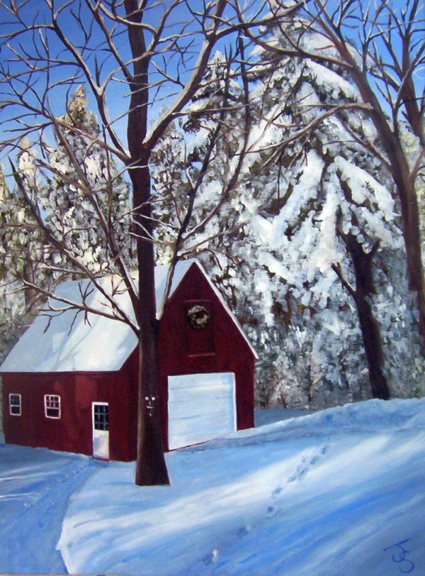Snowy Barn by Joanne Stowell Artwork