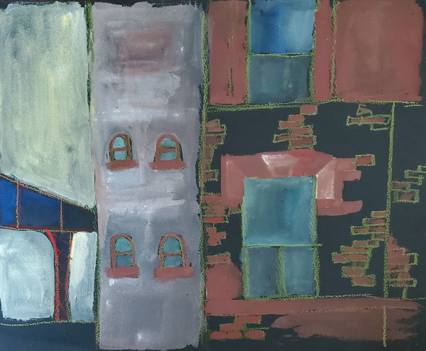 Untitled (Alley with elevated subway) by Sarah Jane Lapp