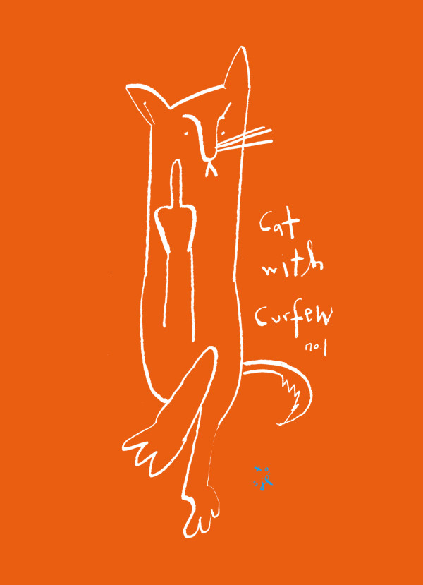 Cat With Curfew Orange by Sarah Jane Lapp