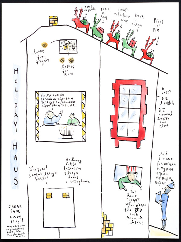 Holiday Haus (red window) by Sarah Jane Lapp