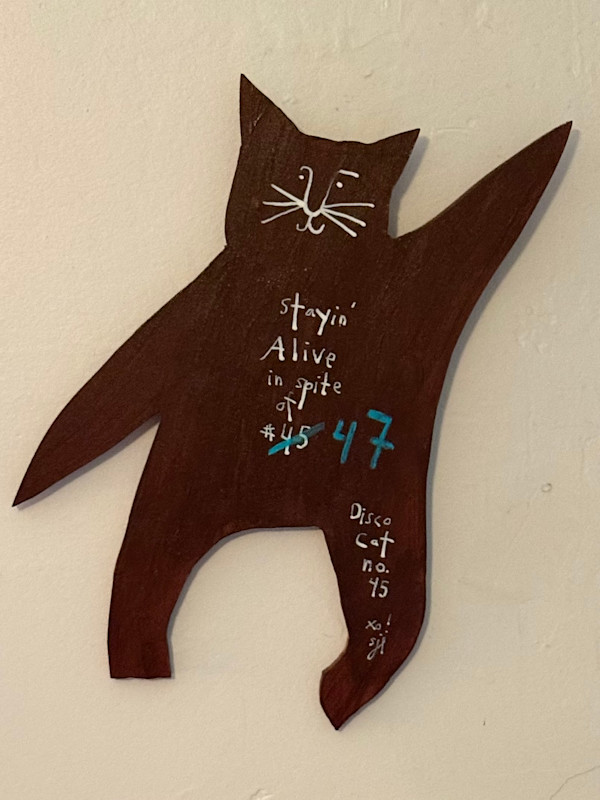 Disco Cat no. 45 (Brown) "Stayin' Alive" by Sarah Jane Lapp
