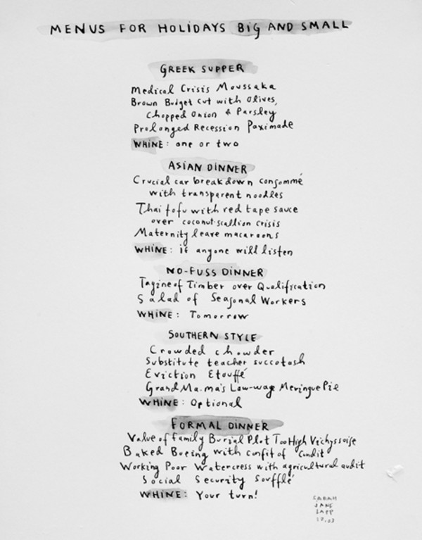 Menus For Holidays Big And Small by Sarah Jane Lapp