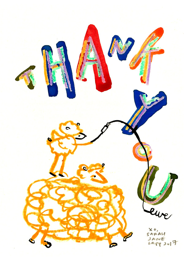Thank Ewe - original by Sarah Jane Lapp