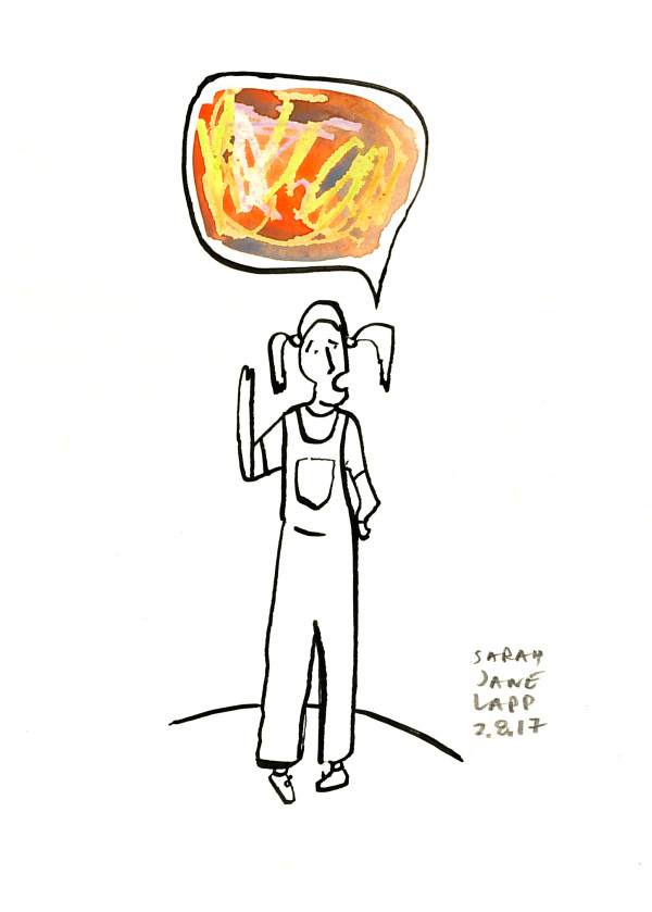 Not Going Back (woman with speech bubble) by Sarah Jane Lapp