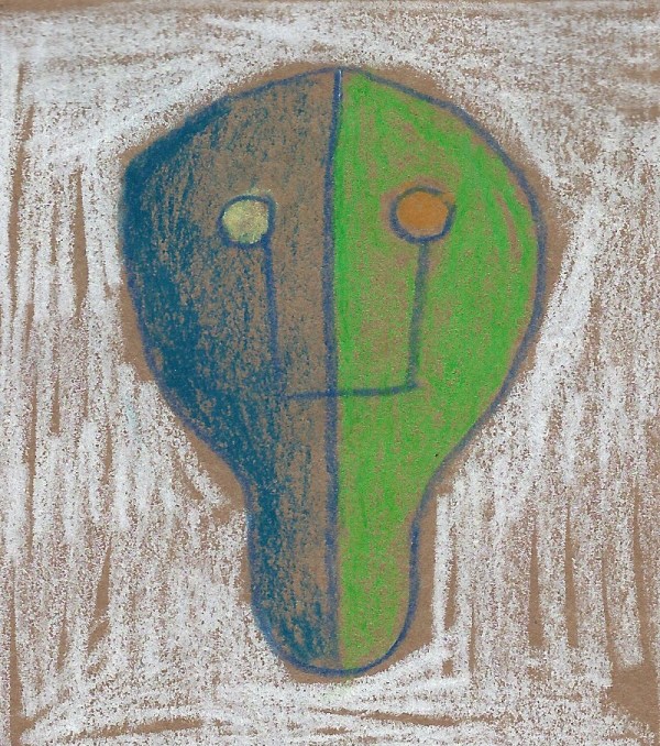green blue skull by Sarah Jane Lapp