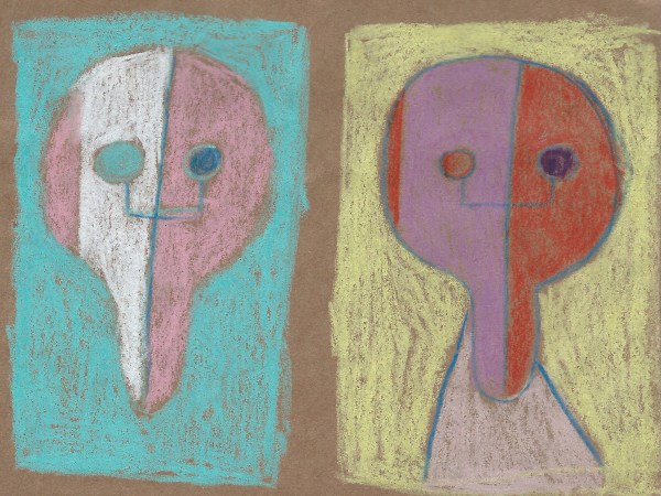 Turquoise and Yellow Skulls by Sarah Jane Lapp